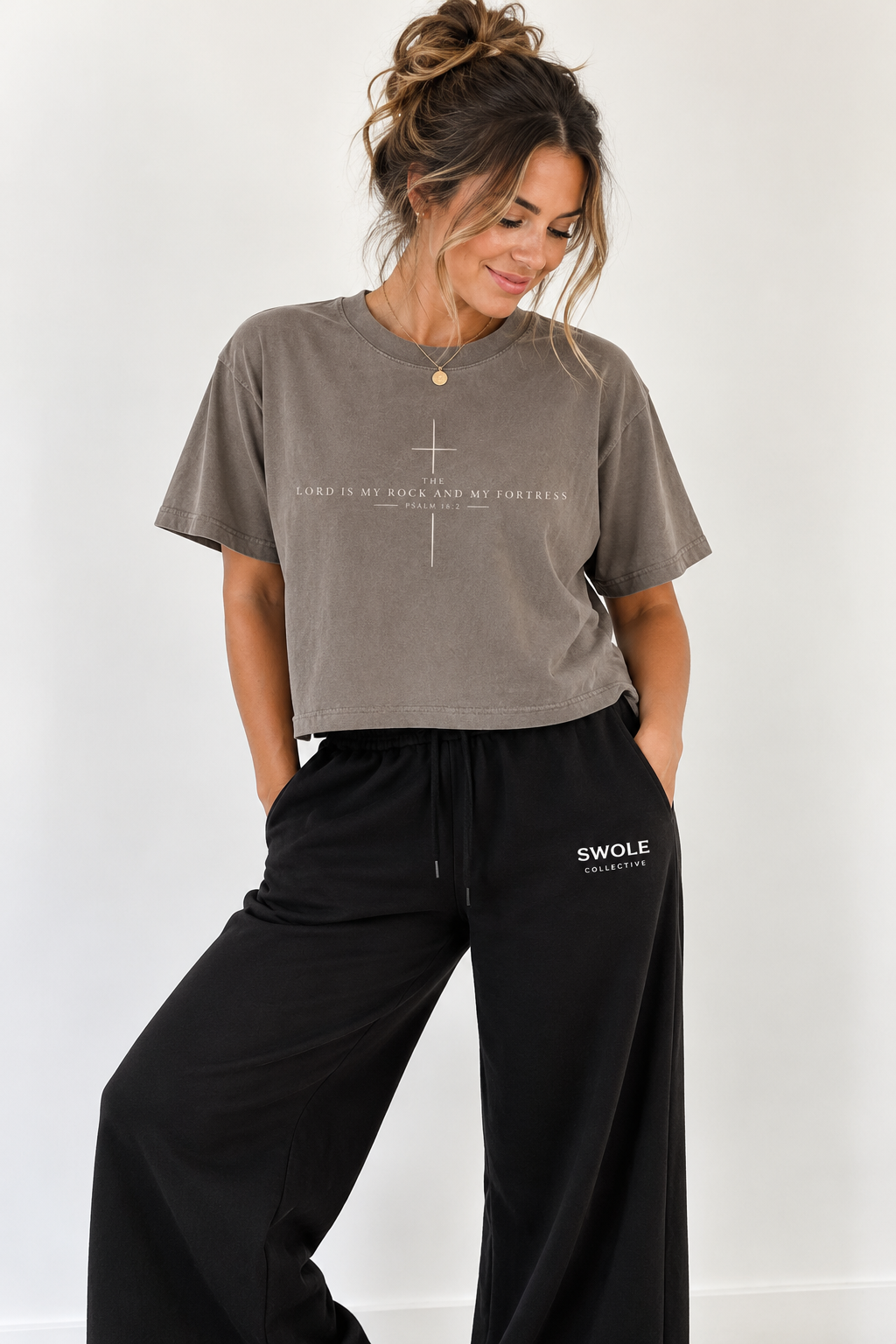 SWOLE Psalms Collection Cropped Tee | Psalm 18:2