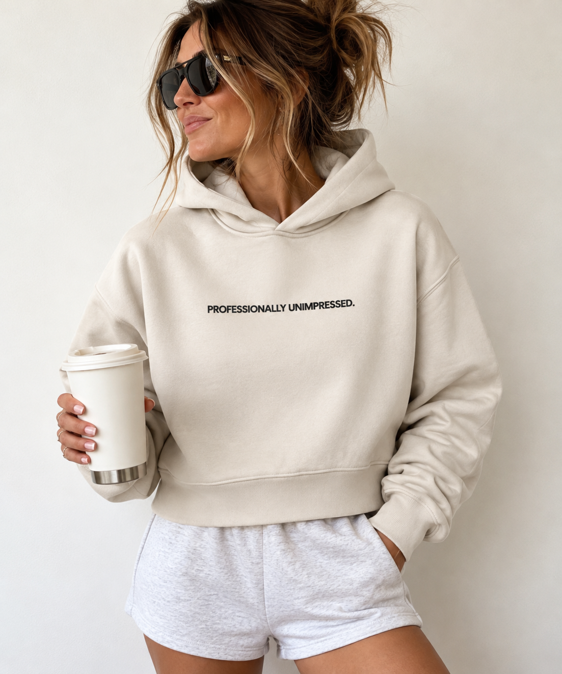 Professionally Unimpressed. | Women's Cropped Hoodie